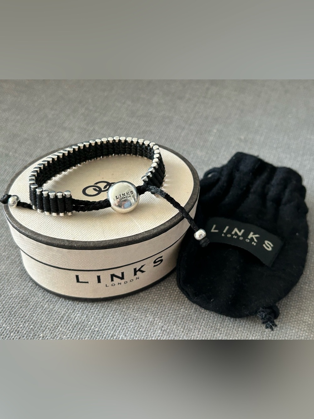 Links of London Sterling Silver Friendship Bracelet Black